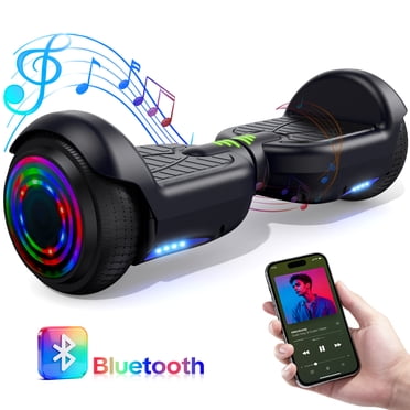 HOVERSTAR 6"Off-Road Hoverboard for Kids & Adults,Two-Wheel Self Balancing Flashing LED Wheels Electric Scooter,15km/h Max Speed,LED Light,UL 2272 Certified (Black)
