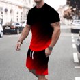 thumbnail image 5 of Pantalons Courts pour Hommes T-Shirt Col Rond Décontracté Imprimé 3D Blouse à Manches Courtes et Ensemble de Pantalons, 5 of 5