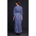 thumbnail image 4 of Bimba Rayon Cabbage Leaves Printed Womens Long MaxiDressGown With Side Slit-Small, 4 of 6