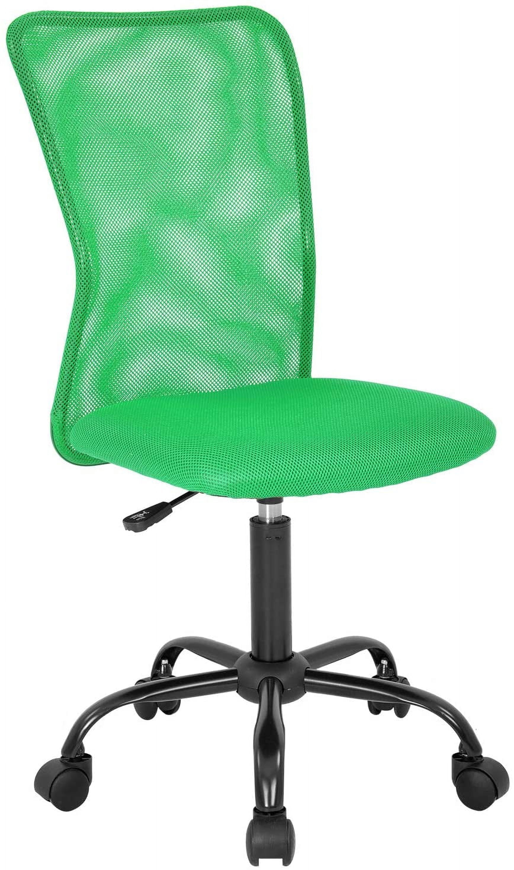 BestOffice Armless Ergonomic Mesh Office Chair with Lumbar Support, Adjustable Swivel Task Chair, Green