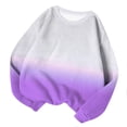 thumbnail image 1 of Annhoo Chandails en Molleton d'Automne pour Femmes Manches Longues Col Rond Pull Chemises Mode Dégradé Blouses, 1 of 4
