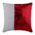 thumbnail image 1 of The HomeCentric Housse de Coussin pour Canapé, Coussins Décoratifs d'Accent Rouges, Lot de 2, 16x16 Pouces (40x40 cm) Housse de Coussin en Similicuir, Patchwork, Cuir Métallique, Jeté - Meilleure Moitié Rouge, 1 of 3
