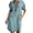 Light Blue, variant on Princess Dress up Women's Short Sleeve Denim Shirt Short Dress, Half Zip Tunic Jean Dress with Pockets Business Casual Dress for Women Gray XXL