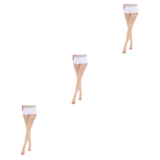 maskred Soft And Comfortable Tights High Stocking Stretchy Warm Fashionable Easy To Wear Nylon Compression Stockings Open Toe-Skin Color XL 3Set