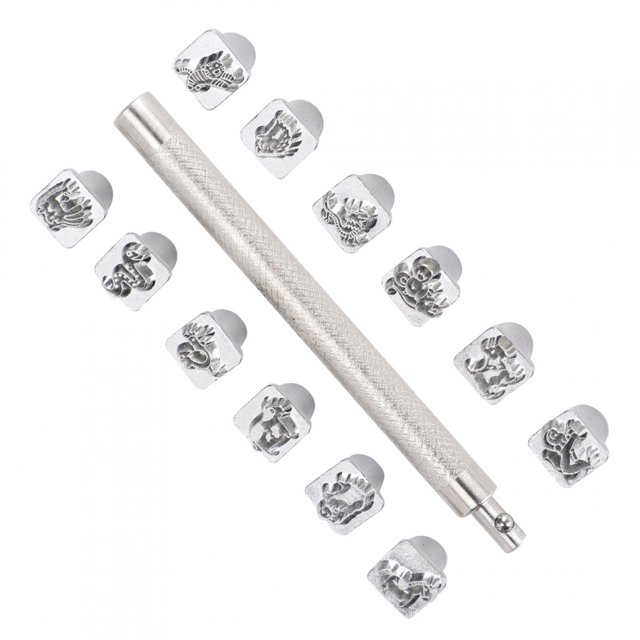 Stamping Punch Tool Kit, Zinc Alloy 12Pcs Stamping Punch Tool, Practical Friends Gift For Craft Lovers Leather Craft