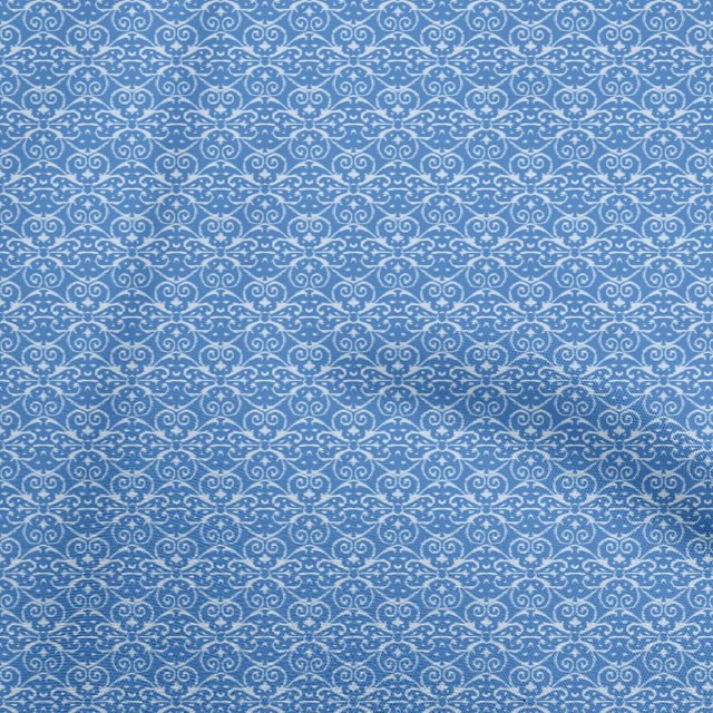 oneOone Velvet Medium Blue Fabric Asian Ikat Sewing Craft Projects Fabric Prints By Yard 58 Inch Wide