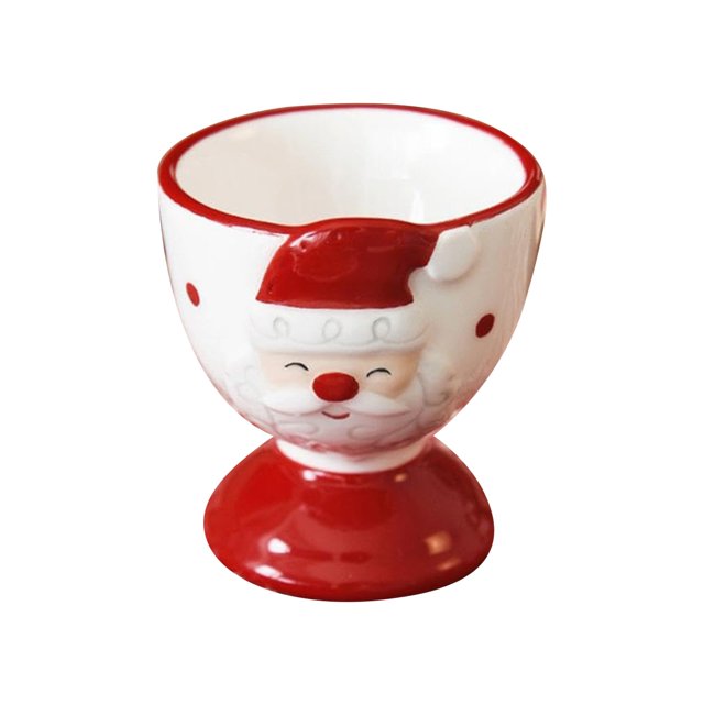 WHEANG Ceramic Christmas Egg Cup Funny Christmas Egg Cup Santa Egg Cups Adorable Egg Stand Egg Container Ceramic Egg Supporting Rack Egg Egg Organizer For Serving Break