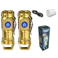 thumbnail image 1 of Meitianfacai Flashlight Bright Rechargeable Ultra-bright Small Portable Outdoor Lighting Shooting Household Mini Three-eye Small Steel 2pc, 1 of 4