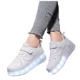 thumbnail image 4 of Chaussures de Patin Lumineuses pour Filles, Espadrilles à Semelles Épaisses avec Roues, Rechargeables par USB, Roulettes, Chaussures Mode, 4 of 8