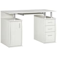 thumbnail image 1 of HOMCOM 47" Computer Desk with Keyboard Tray and Storage Drawers White, 1 of 10