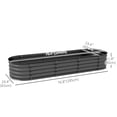 thumbnail image 3 of Outsunny Galvanized Raised Garden Bed Planter Box, 6.4 x 2 x 1ft, Dark Grey, 3 of 9