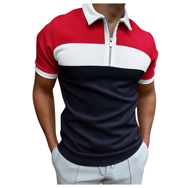 BOBOGOJP Polo pour Homme à Séchage Rapide, Frais, Manches Courtes, Sport Décontracté, Tennis Golf, Chemise pour Homme (Rouge,m)