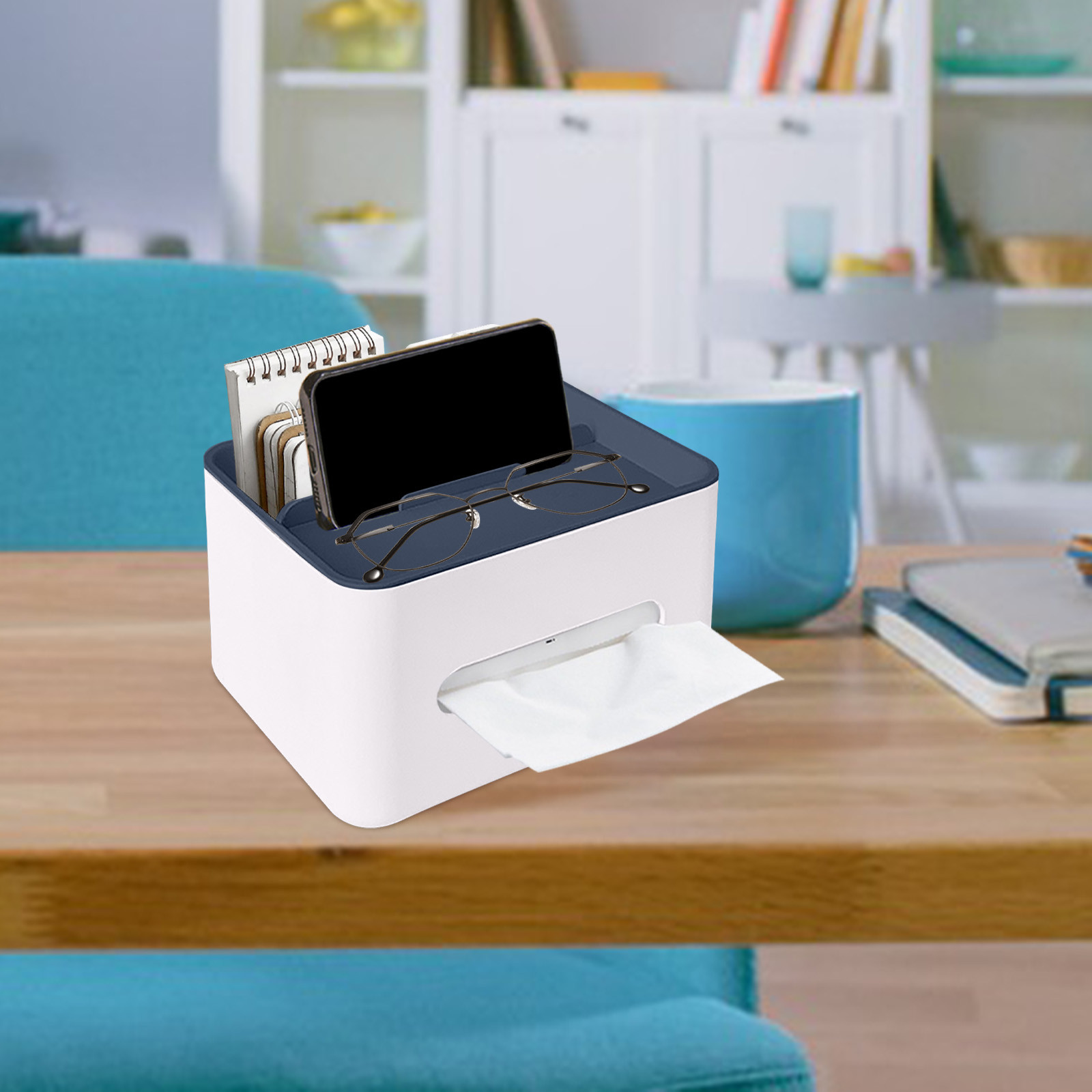 Vaidha Tiroir à Papier de Bureau - Table Basse Multifonctionnelle pour la Maison - Boîte à Mouchoirs - Boîte de Rangement pour Télécommande de Bureau Multifonctionnelle pour Salon