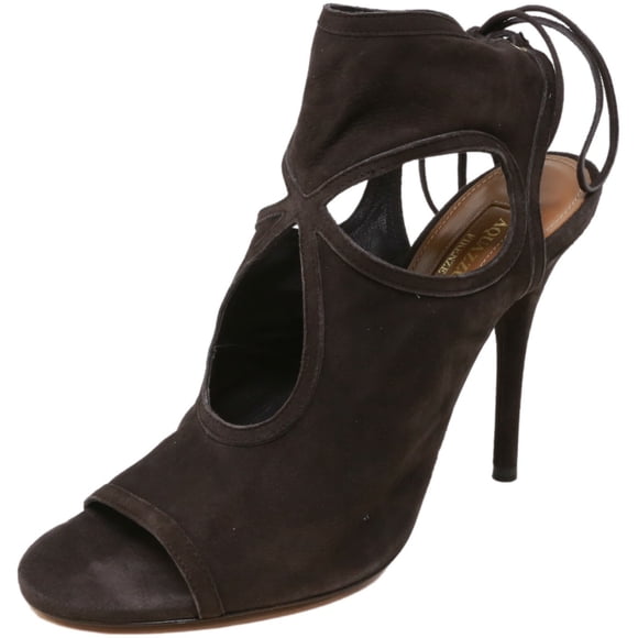 Aquazzura Firenze Women's Sexy Thing 105 Smoke High-Top Leather Heel - 8 M