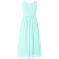 thumbnail image 4 of Miaeowve Robe de Demoiselle d'Honneur pour Fille Sans Manches en Mousseline Perlée, Robe de Demoiselle d'Honneur Junior, Robe de Fête de Mariage pour Filles, Vert Menthe 8, 4 of 7