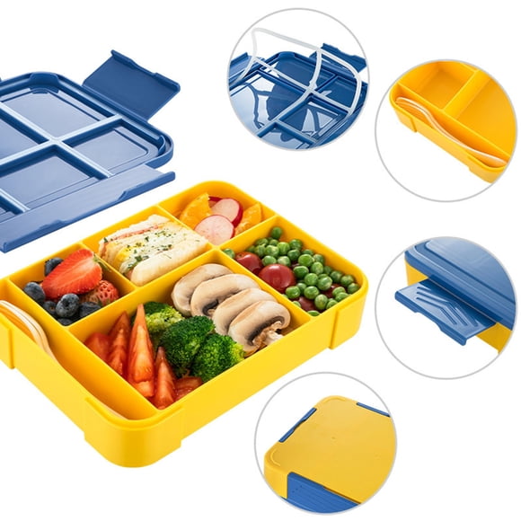 Leak Proof Bento Lunch With Integrated Cutlery And Cup For School Travel Microwave Dishwasher Safe Durable Food Storage Container
