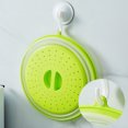 thumbnail image 3 of Retrok Microwave Cover Foldable Microwave Lid with Hook Design Multi-purpose Microwave Sleeve Collapsible Food Plate Cover BPA-Free & Non-Toxic for Fruit Vegetables Kitchen Cooking (Green), 3 of 8