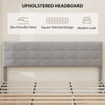thumbnail image 4 of HOMCOM King Bed Frame with Upholstered Headboard Platform Bed Frame Grey, 4 of 10