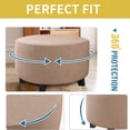 thumbnail image 4 of Thickened Solid Color Round Low Stool Ottoman Cover Elastic Full Cover On Sofa Cover for Enhanced Comfort and Style, 4 of 6