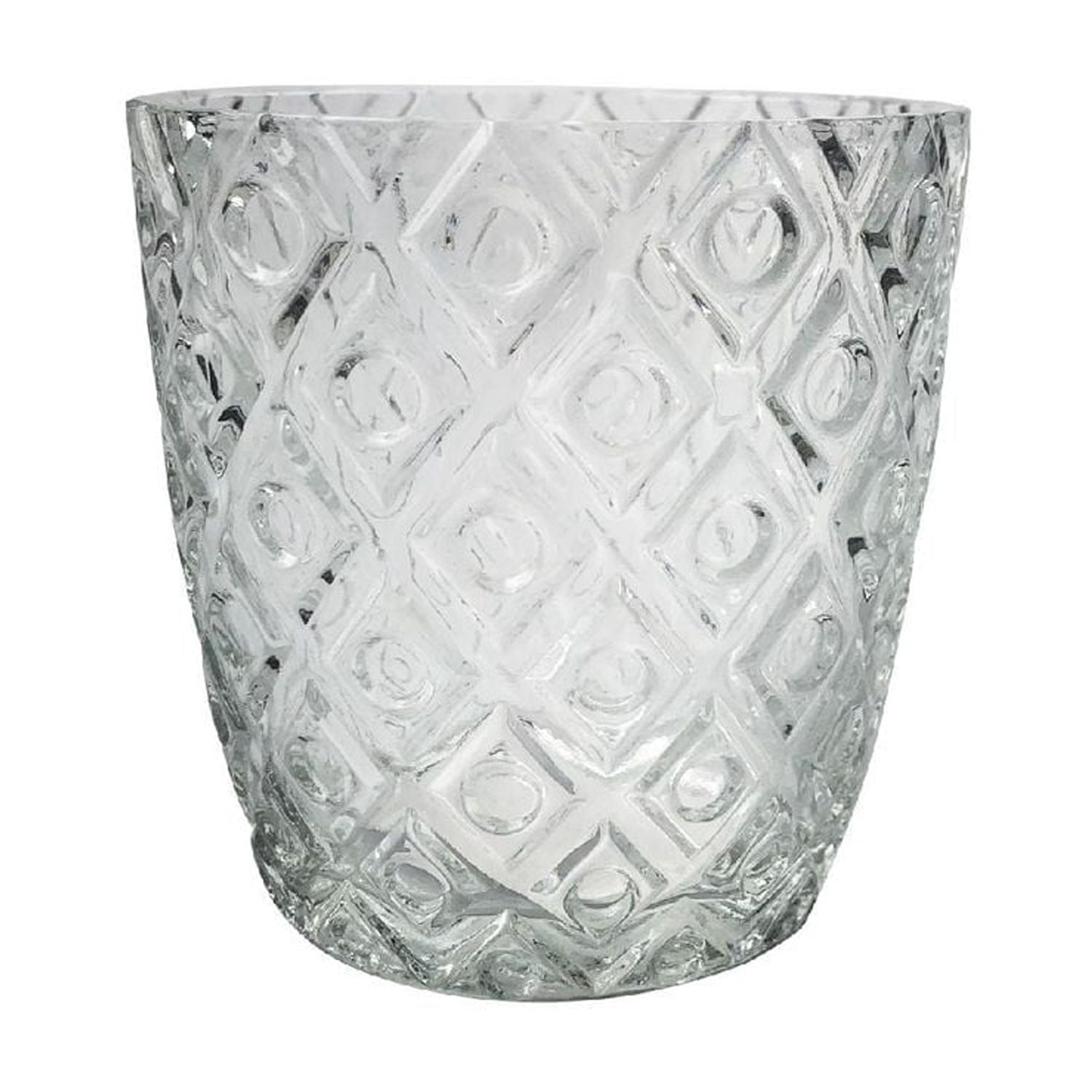 Porte-Bougie En Verre Rond (Diamant) - Ensemble De 4