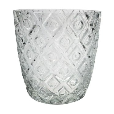 Round Glass Candle Holder (Diamond) - Set of 4