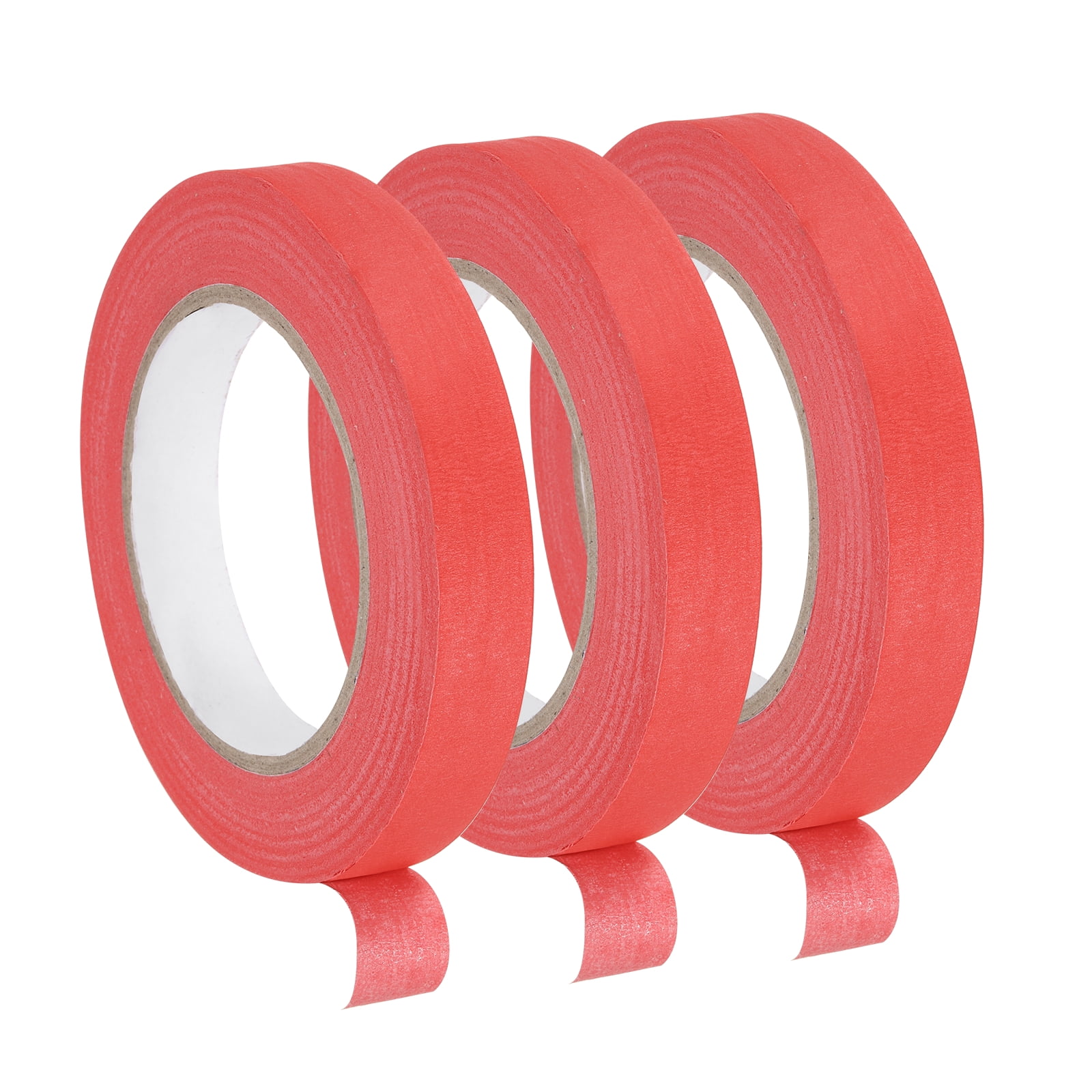 GOWENIC 6-Piece Masking Paint Tape Applicator Set – Ergonomic Dispenser With 5 Rolls Of 25mm Red Painter’s Tape For Walls, Floors & Baseboards