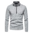 thumbnail image 1 of CEHVOM Chemise Décontractée à Col Roulé avec Fermeture Éclair pour Hommes, 1 of 8