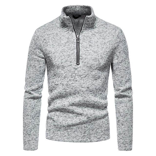 CEHVOM Chemise Décontractée à Col Roulé avec Fermeture Éclair pour Hommes