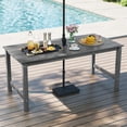 thumbnail image 2 of Gymax HDPE Outdoor Dining Table for 6 Person 67'' Patio Table w/ Wood-Like Tabletop Gray, 2 of 7