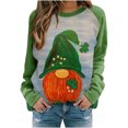 thumbnail image 1 of Penkiiy T-Shirt Imprimé pour la Saint-Patrick pour Femmes, Col Rond, Manches Longues, Chandail en Molleton Imprimé, Blouse, Hauts 4TG Vert, 1 of 3