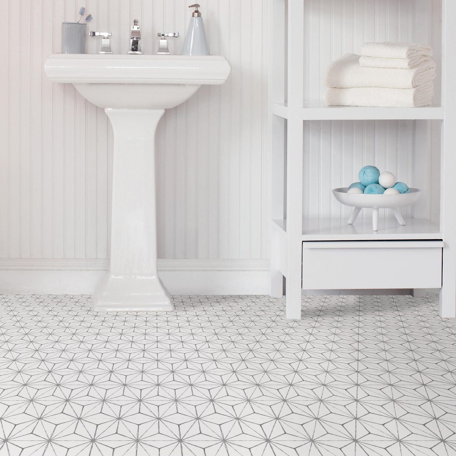 FloorPops Kikko Peel and Stick Floor Tiles Set of 20