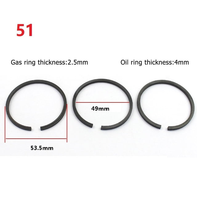 3 Pcs Air Compressor Piston Ring Pneumatic parts for 51mm Cylinder