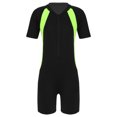 thumbnail image 2 of Aislor Kids Big Girls Zippered Swimsuit Swimwear Bathing Suit Rash Guard Shorty Sun Protection Wetsuit Black Yellow 8, 2 of 7