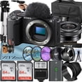 thumbnail image 1 of Sony ZV-E10 II Mirrorless Camera (Black) with 16-50mm Lens + 2 Pack 64GB Memory Card + Flash + Tripod + ZeeTech Accessory Bundle, 1 of 5