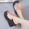 thumbnail image 4 of LSLJS Sandals Women Casual Peep Toe High Chunky Wedge Heels Shoes Exquisite Flowers Slippers, 4 of 7