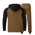 thumbnail image 3 of Male Casual Solid Two 3 Piece Suite Piece Suit Zipper Pocket Haptic Suit Raglan Sleeve Hoodies Drawstring Mens Jacket Zipper Pocket Pants Set, 3 of 8