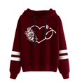 thumbnail image 1 of Meichang Sweat-Shirt pour Femmes Col Rond Manches Longues Pull Décontracté Mode Amour Graphique Sweat-Shirts Amples Épaules Tombantes, 1 of 4