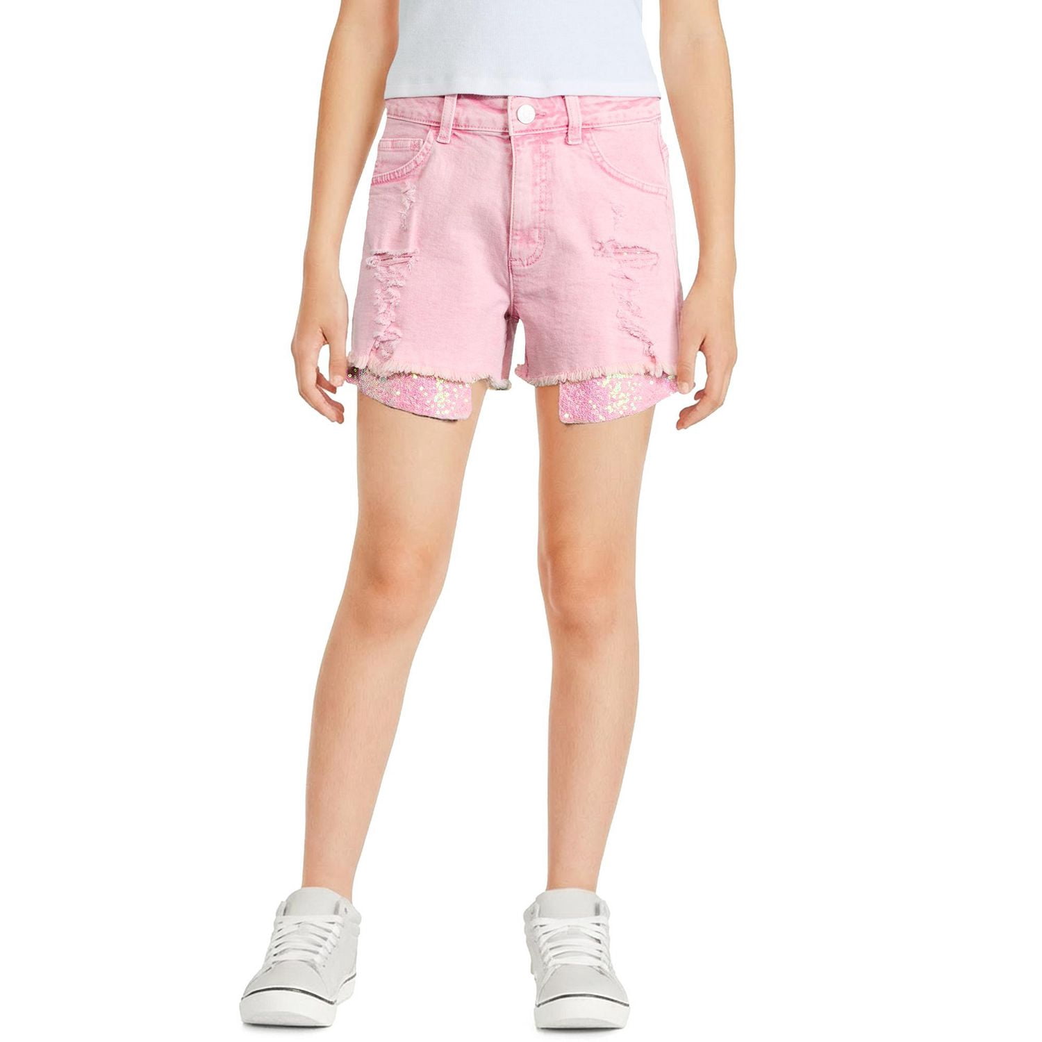 Short en jean avec poche à paillettes Justice pour filles