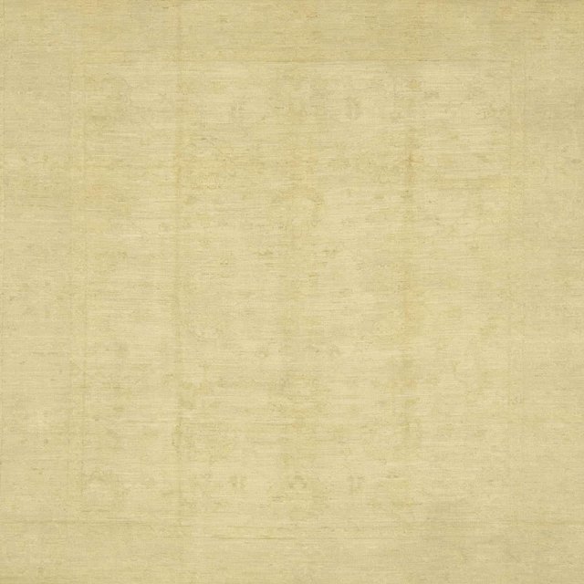 Ahgly Company Indoor Square Abstract Chrome Gold Yellow Oriental Area Rugs, 6' Square