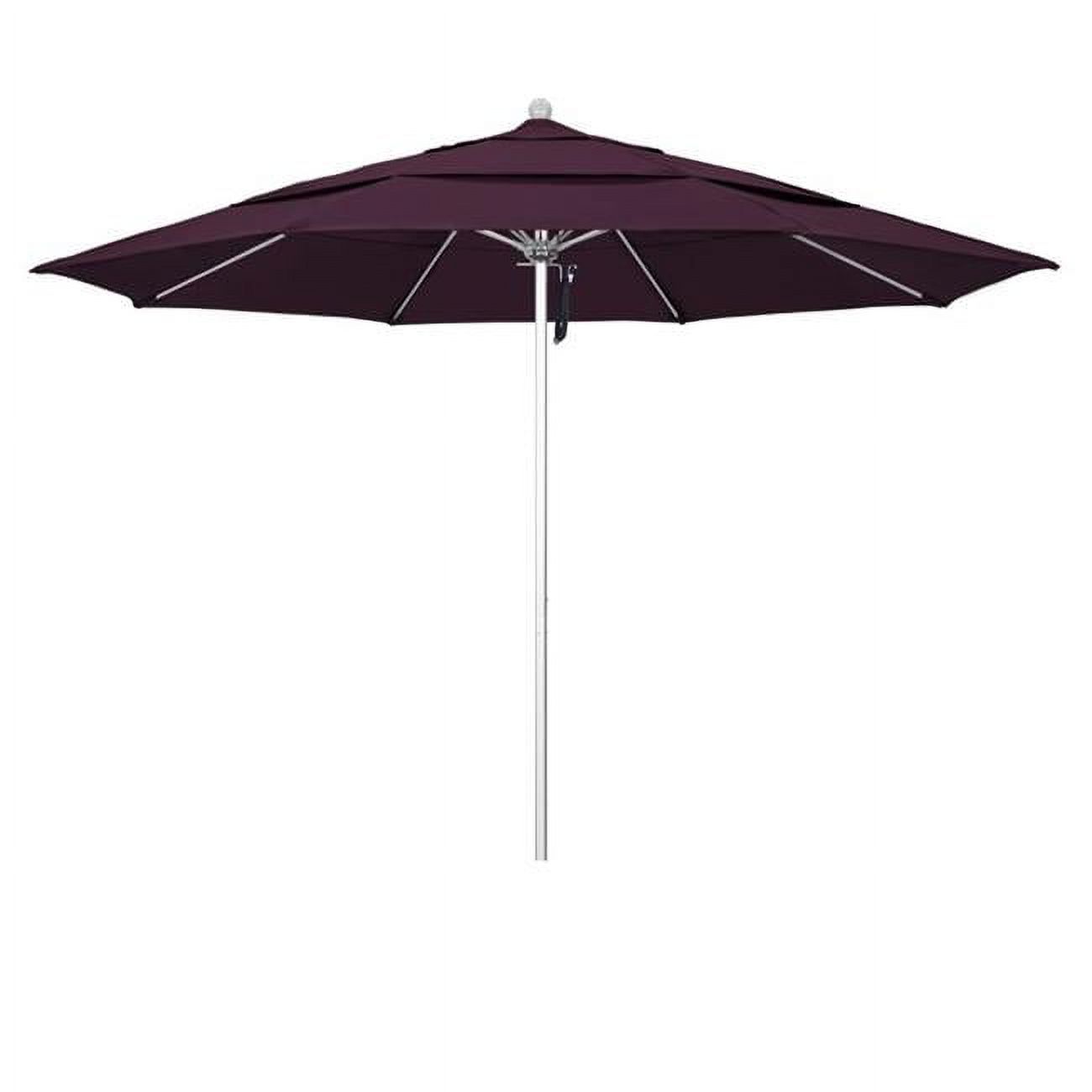 California Umbrella ALTO118002-SA65-DWV Venture Silver Market Umbrella, Purple - 11 ft. x 8 Ribs