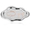 thumbnail image 1 of Becaristey Ceramics Plated Ceramic Dish For Jewelry Keys Mints Exquisite Craft Display Jewelry Plate Round Edge white,1 19*13cm, 1 of 6