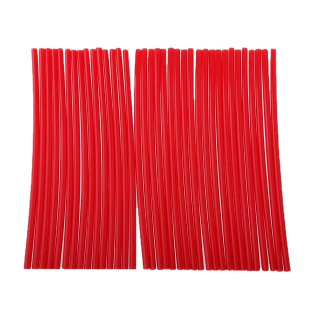 jinwen 36 Sets Red Motorcycle Wheel Spoke Skins Covers Kit Guard for Motocross