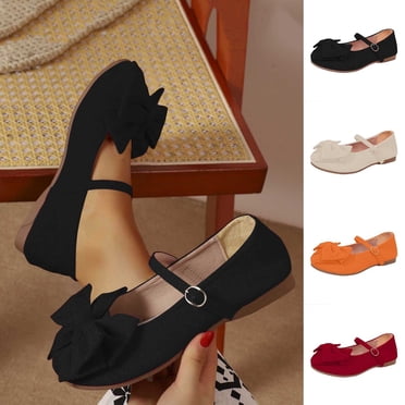 Jovati Casual Flat Shoes for Women, Flock Material with Adjustable Buckle Closure, Soft Sole, Breathable Lining, Mary Jane Style, Suitable for Spring Summer