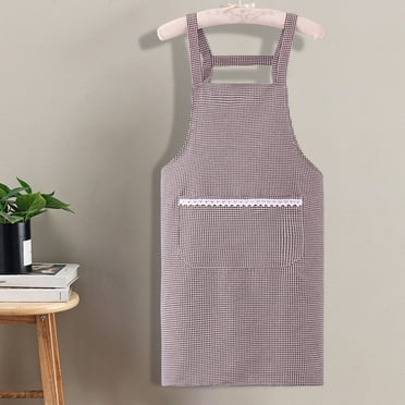 Antqov Tabliers de Cuisine, Tablier pour Cuisiner avec 2 Poches, Tablier en Toile d'Été Respirant Tenue de Travail Adulte Mode Tabliers de Chef pour Hommes Femmes