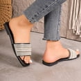 thumbnail image 1 of Styesk Womens Sandals Flat-bottom Large Beaded Flip-flops Women's Rhinestones Light Beach Slippers, 1 of 8