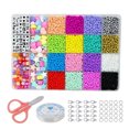 thumbnail image 4 of Graflsoa DIY Beading Kit with Lobster Clasps, Rings, String & Scissors - 2MM Multicolor Beads for Creative Crafting, 4 of 6