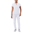 thumbnail image 1 of Adar Addition Go-Higher Scrub Set For Women - Notched V-Neck Scrub Top & Skinny Cargo Scrub Pants, 1 of 7