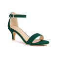 thumbnail image 1 of BLISSFUL STEP Sandales à Petits Talons pour Femmes à Brides, Bout Ouvert, Cheville, Vert 9, 1 of 7
