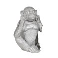 thumbnail image 2 of Benzara BM205221 Ribbed Polyresin Chimpanzee Figurines, Silver - Set of 3, 2 of 2