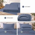 thumbnail image 4 of Comfy Bamboo World Series 4pc Microfiber Sheet Set, Twin Size Bedsheet, Navy, 4 of 6